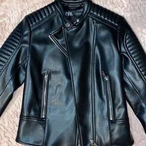 Zara leather jacket womens
